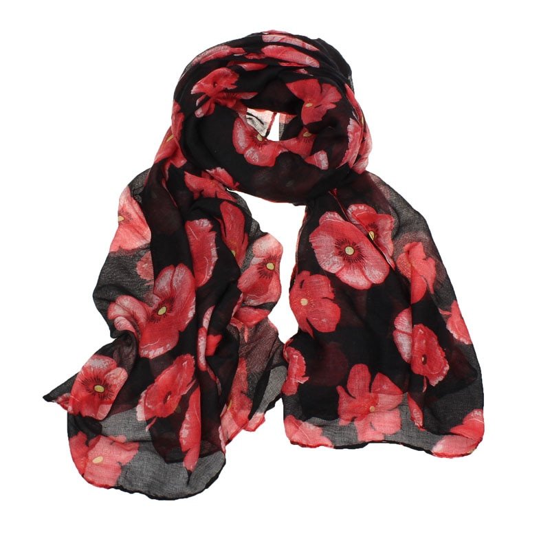 Women's Fashion Long Scarves with Flowers